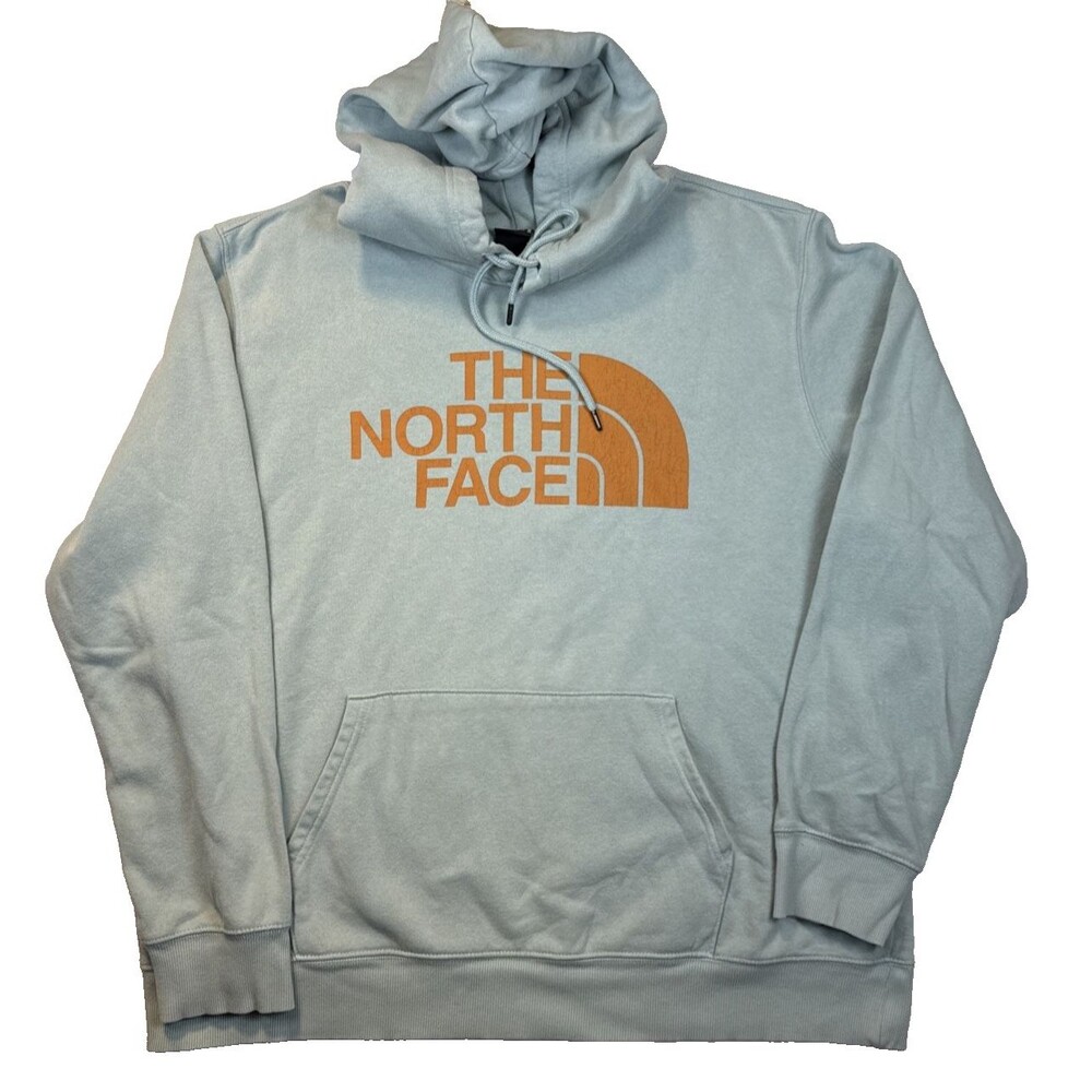 The North Face Men's Half Dome Pullover Hoodie Blue/Chlorophyll Green XL Pocket